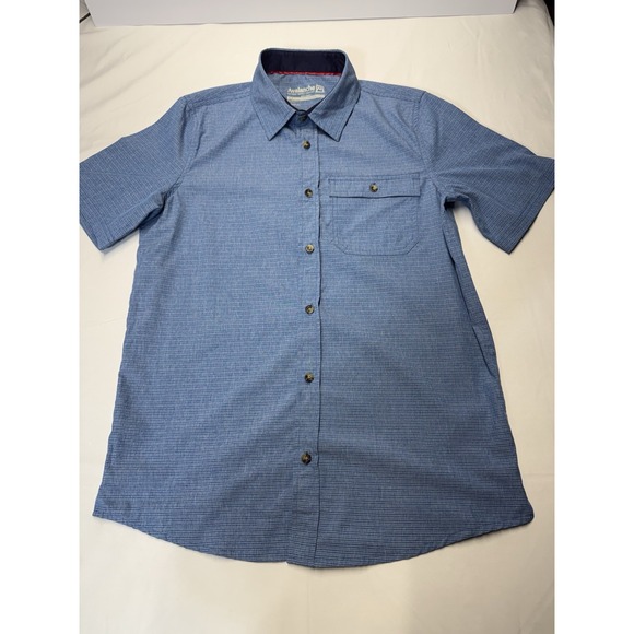 Avalanche Outdoor Supply Co Men's S/S Shirt Blue Stretch Sz S Polyester Spandex - Picture 1 of 6